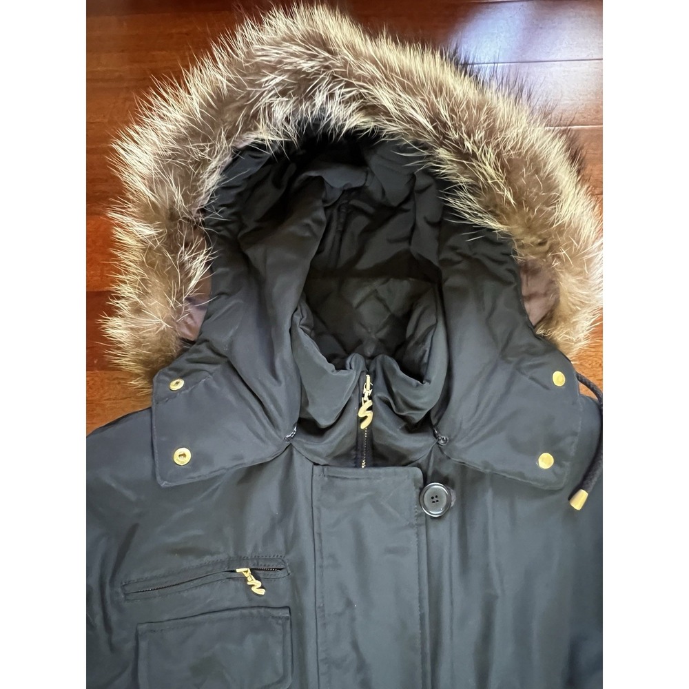 Bogner Black w/ Gold Ski Snow Jumpsuit Raccoon Fur Hood Black Size 12 EUC - Picture 11 of 15